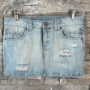 PIAMA VINTAGE Distressed Denim Skirt